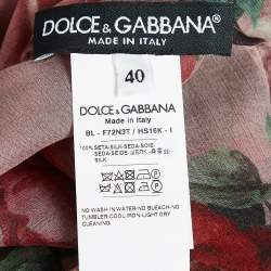 Dolce & Gabbana Pink Floral Print Chiffon Silk Skirt Set S/M