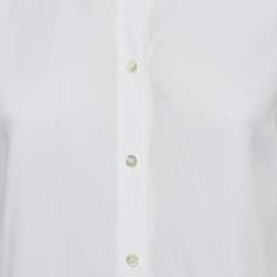 Pre Owned Dolce & Gabbana White Poplin Ruffled Shirt S