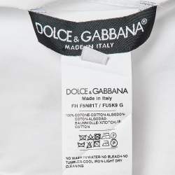 Pre Owned Dolce & Gabbana White Poplin Ruffled Shirt S