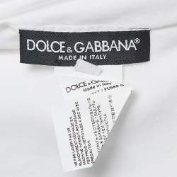 Pre Owned Dolce & Gabbana White Poplin Ruffled Shirt S