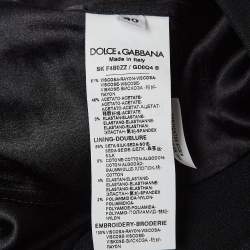 Pre Owned Dolce & Gabbana Black Rose Embroidered Crepe Pencil Skirt S