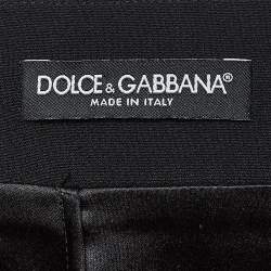 Pre Owned Dolce & Gabbana Black Rose Embroidered Crepe Pencil Skirt S