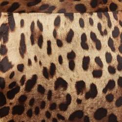 مملوكة مسبقًا Dolce & Gabbana Brown Leopard Print Stretch Silk Pencil Skirt M