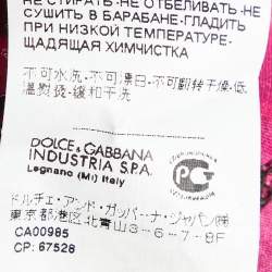 مملوكة مسبقًا Dolce & Gabbana Pink Leopard Print Silk Ruffle Top L