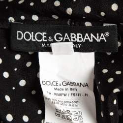 مملوكة مسبقًا Dolce & Gabbana Black Polka Dots Silk Maxi Dress S
