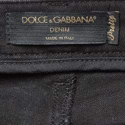 Pre Owned Dolce & Gabbana Black Embroidered Denim Pretty Jeans S Waist 30"