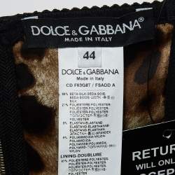 Pre Owned Dolce & Gabbana Brown Leopard Print Silk Blend Corset Strappy Mini Dress M