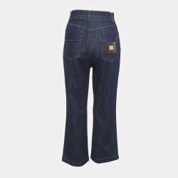 Pre Owned Dolce & Gabbana Navy Blue Denim High Rise Jeans S Waist 26"