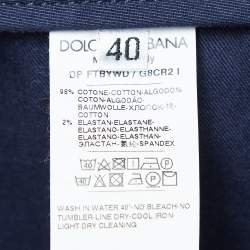 Pre Owned Dolce & Gabbana Navy Blue Denim High Rise Jeans S Waist 26"