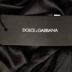 Pre Owned Dolce & Gabbana Black Floral Print Silk Sheath Dress S
