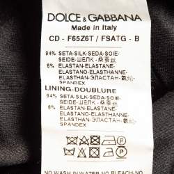 Pre Owned Dolce & Gabbana Black Floral Print Silk Sheath Dress S