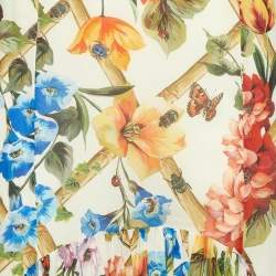 مملوكة مسبقًا Dolce & Gabbana Multicolor Floral Print Silk Midi Skirt M