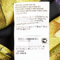 Pre Owned Dolce & Gabbana Black Grape And Floral Print Silk Blend Maxi Skirt M