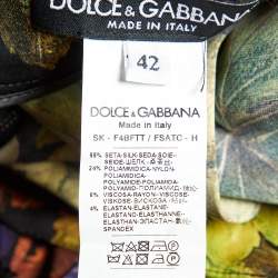 Pre Owned Dolce & Gabbana Black Grape And Floral Print Silk Blend Maxi Skirt M