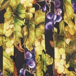 Pre Owned Dolce & Gabbana Black Grape And Floral Print Silk Blend Maxi Skirt M