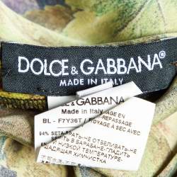 Pre Owned Dolce & Gabbana Black Floral Print Silk Top L