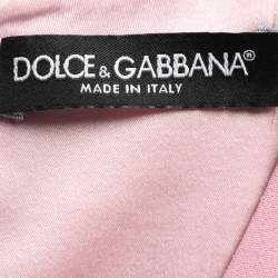 Pre Owned Dolce & Gabbana Pink Crepe Midi Sheath Dress S