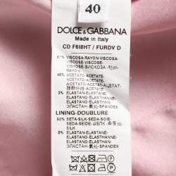 Pre Owned Dolce & Gabbana Pink Crepe Midi Sheath Dress S