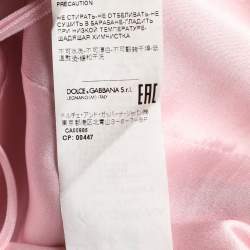 Pre Owned Dolce & Gabbana Pink Crepe Midi Sheath Dress S