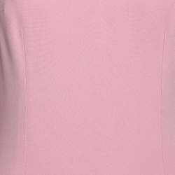 Pre Owned Dolce & Gabbana Pink Crepe Midi Sheath Dress S