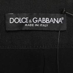 Pre Owned Dolce & Gabbana Black/Gold Silk Ruffled Midi Skirt M