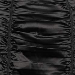 Pre Owned D&G Black Silk Ruched Detail Midi Skirt L