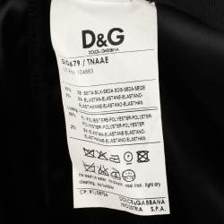 Pre Owned D&G Black Silk Ruched Detail Midi Skirt L