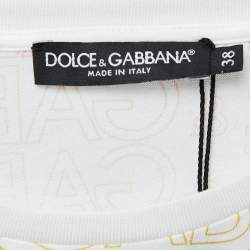 Pre Owned Dolce & Gabbana Multicolor Logo Print Cotton T-Shirt S