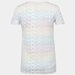 Pre Owned Dolce & Gabbana Multicolor Logo Print Cotton T-Shirt S