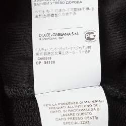 مملوكة مسبقًا Dolce & Gabbana Black Sequin Cotton Knit Hoodie M