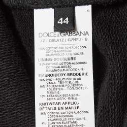 مملوكة مسبقًا Dolce & Gabbana Black Sequin Cotton Knit Hoodie M
