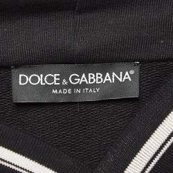 مملوكة مسبقًا Dolce & Gabbana Black Sequin Cotton Knit Hoodie M