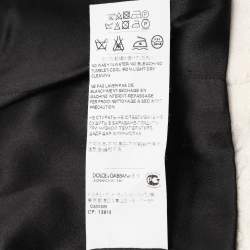 Pre Owned Dolce & Gabbana White/Black Floral Jacquard Cropped Vest S