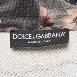 Pre Owned Dolce & Gabbana Grey Printed Cotton Knit Hoodie L