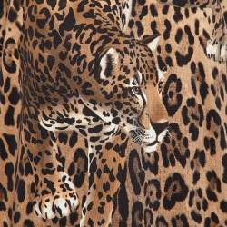 Pre Owned Dolce & Gabbana Brown Leopard Print Cotton Sweatshirt S