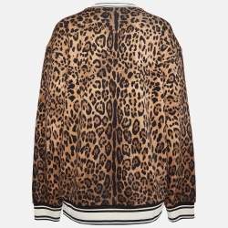 Pre Owned Dolce & Gabbana Brown Leopard Print Cotton Sweatshirt S