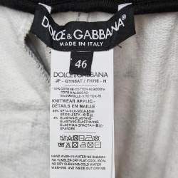 Pre Owned Dolce & Gabbana Grey Floral Print Cotton Joggers L