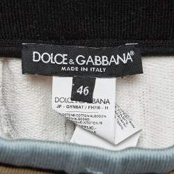 Pre Owned Dolce & Gabbana Grey Floral Print Cotton Joggers L