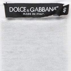Pre Owned Dolce & Gabbana White Printed Cotton Knit T-Shirt S