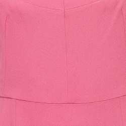 Pre Owned Dolce & Gabbana Pink Crepe Sleeveless Flared Midi Dress M