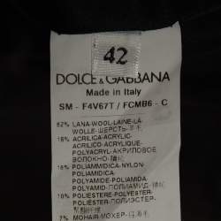 Pre Owned Dolce & Gabbana Grey Herringbone Wool Blend Mini Skirt M