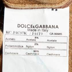 Pre Owned Dolce & Gabbana Camel Brown Cashmere Button Front Cardigan M