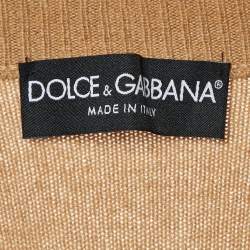 Pre Owned Dolce & Gabbana Camel Brown Cashmere Button Front Cardigan M