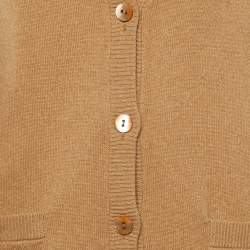 Pre Owned Dolce & Gabbana Camel Brown Cashmere Button Front Cardigan M