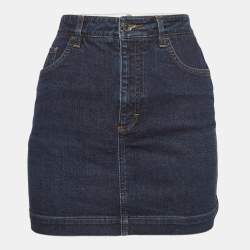Pre Owned Dolce & Gabbana Navy Blue Denim Mini Skirt M Waist 28"