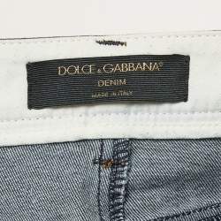 Pre Owned Dolce & Gabbana Navy Blue Denim Mini Skirt M Waist 28"