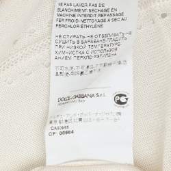 Dolce & Gabbana Cream Silk Knit Button Front Cardigan L