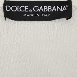 Dolce & Gabbana Cream Silk Knit Button Front Cardigan L