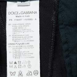 Pre Owned Dolce & Gabbana Black Wool Formal Trousers M