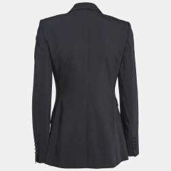 Pre Owned Dolce & Gabbana Black Wool and Satin Trim Single Breasted Blazer M